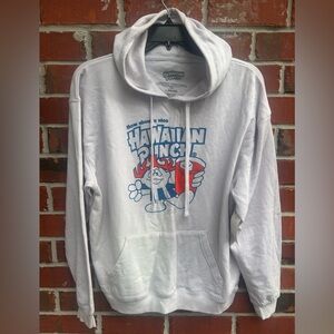 NWT Hawaiian Punch L Off White Long Sleeve Hooded Sweatshirt Graphic Hoodie G5